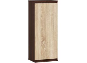 5907512210079 - Abamihome - Schaufenster Schrank an der Wand hängen 40 cm matte System ohne Wenge   Sonoma Oak Griff 3 Regale 1 Türen1