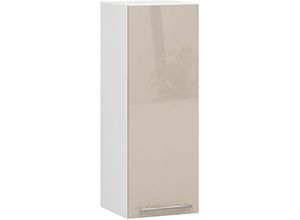 5907512215470 - Akord - Hängeschrank Küchenschrank oliwia modular W30 Weiß 30 cm Tür 2 Ebenen Front Cappuccino Hochglanz B30 x H72 x T30 cm