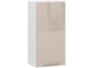 5907512215548 - Akord - Hängeschrank Küchenschrank oliwia modular W40 Weiß 40 cm Tür 2 Ebenen Front Cappuccino Hochglanz B40 x H72 x T30 cm