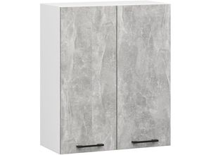 5907512215647 - Hängeschrank Küchenschrank Akord oliwia w 60 cm H720 Weiß Steingrau 2 Türen 2 Regalböden 60x72x30 cm