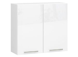 5907512215722 - Akord - Hängeschrank Küchenschrank oliwia modular W80 Weiß 80 cm 2 Türen 2 Ebenen Front Weiß Hochglanz B80 x H72 x T30 cm