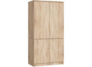 5907512218921 - Akord - Kleiderschrank S90 Sonoma-Eiche 90 cm 4 Türen 4 Regalböden B90xH180xT51 cm