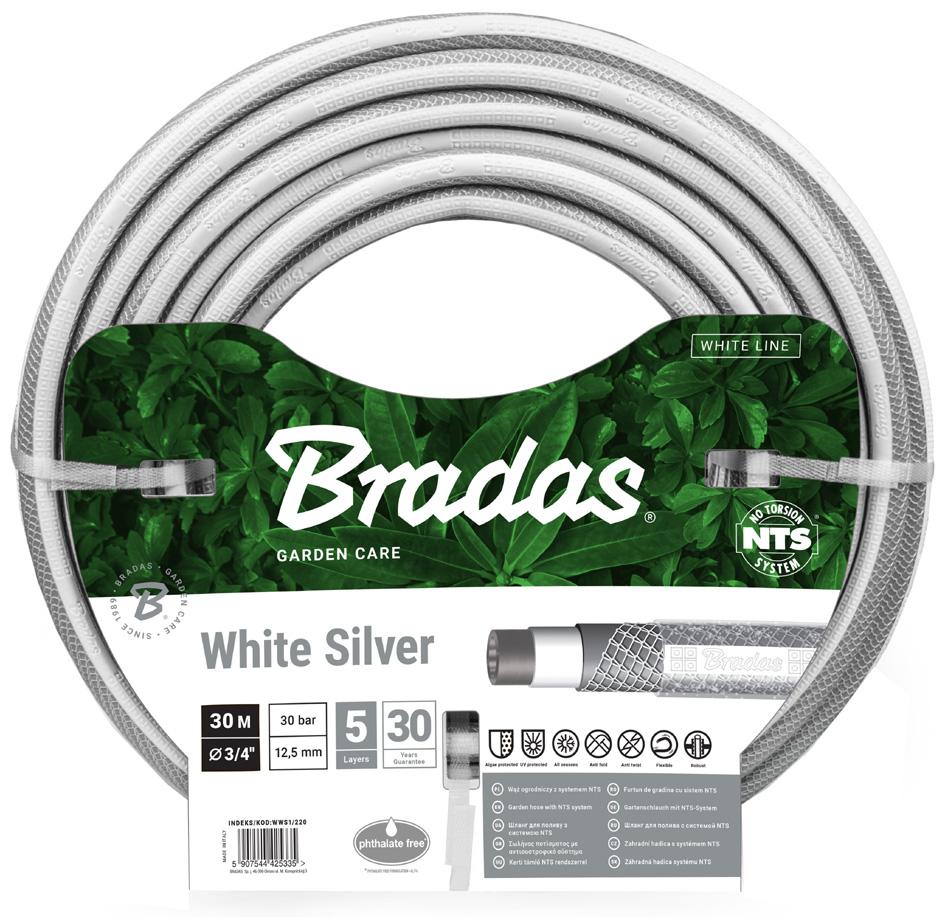 5907544425359 - Bradas Gartenschlauch NTS WHITE SILVER 1 2 50 m