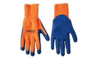 5907558421804 - Neo Tools - Arbeitshandschuhe mit Latexbeschichtung blau orange Gr 10 - Blau