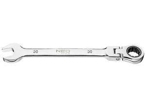 5907558424126 - Neo Tools - Ring-Maulschlüssel mit Gelenk und Ratsche CrV 25 Jahre Garantie 30mm