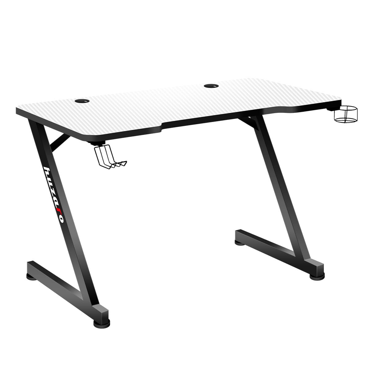 5907564629959 - Schreibtisch Hero 25 Weiß Schwarz Aluminium 120 x 60 cm