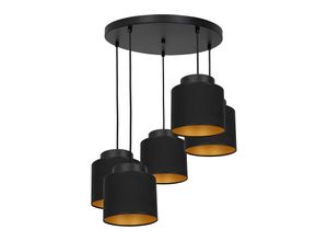 5907565931846 - Pendellampe Soho zylindrisch rund 5fl schwarz gold