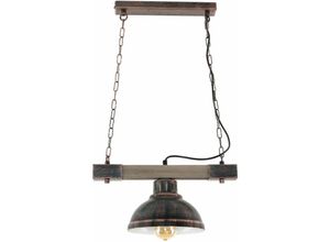 5907565990560 - Licht-erlebnisse - Vintage Lampe hängend hakon in Kupfer Antik Pendel E27 - Kupfer Antik Holz