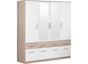 5907636940142 - Pol-power - Kleiderschrank Stauraumschrank Drehtürenschrank Box 4 Eiche Sägerau Dekor 4tür