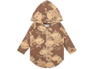 5907643949640 - Dear Sophie - Kapuzen-Sweatjacke GOLDFISH AOP in brown Gr98 104