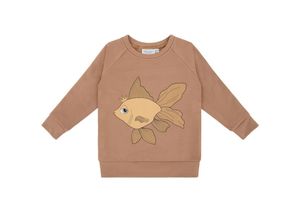 5907643950264 - Dear Sophie - Sweatshirt GOLDFISH AOP in brown Gr134 140