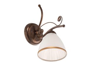 5907687409667 - Lamkur Lighting - Lamkur Retro Wandleuchte mit Glasschirm braun 1x E27