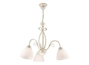 5907687421324 - Lamkur Lighting - Lamkur Adelle Mehrarmige Pendel-Deckenleuchte mit Glasschirmen weiß 3x E27