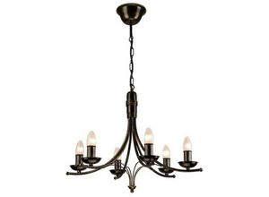 5907687422611 - Lamkur Lighting - Lamkur Luca Traditional Kronleuchter Schwarz 6x E14