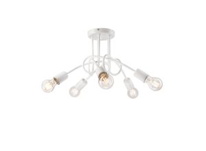 5907687431637 - Lamkur Lighting - Lamkur Camilla Flexi Camilla Multi Arm Halbbündige Deckenleuchte Weiß 5x E27