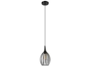 5907687436786 - Lamkur Lighting - Lamkur Vincent Drahtgestell-Pendel-Deckenleuchte Schwarz 1x E27