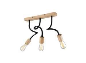 5907687437677 - Lamkur Lighting - Lamkur Cameron Flexi Cameron Multi Arm Halbbündige Deckenleuchte Schwarz 3x E27