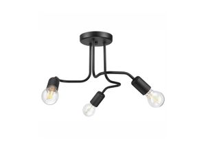 5907687438810 - Lamkur Lighting - Lamkur Charlie Flexi Charlie Multi Arm Halbbündige Deckenleuchte Schwarz 3x E27