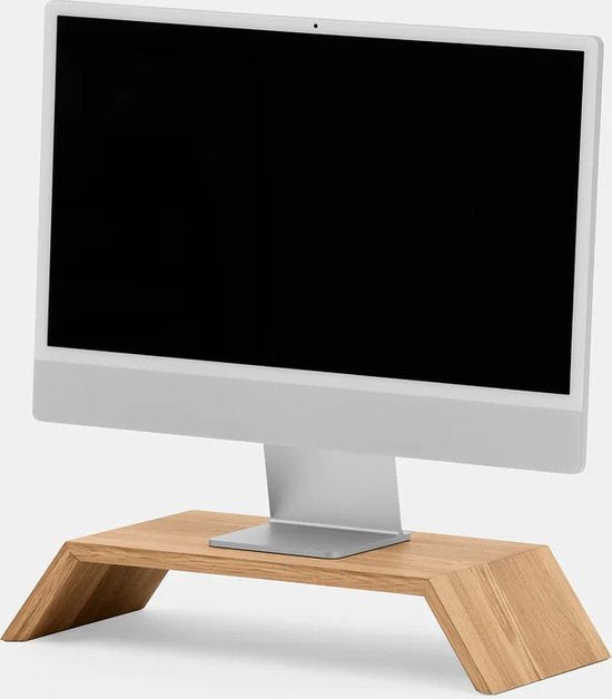 5907688754087 - Monitorständer - Massive Eiche - Bildschirmaufsteller aus echtem Holz iMac Ständer - Ergonomisch und stilvoll