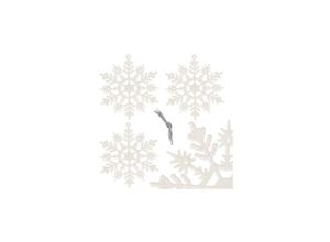 5907719423821 - Springos - Anhänger Schneeflocken mit Glitter 3 Stk gebrochen Ornament Schneeflöckchen weiß Weihnachtsbaumschmuck