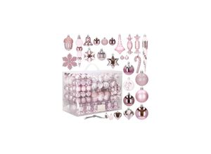 5907719424675 - Springos - Weihnachtskugeln 155 Stück rosa Weihnachtsbaumschmuck-Set