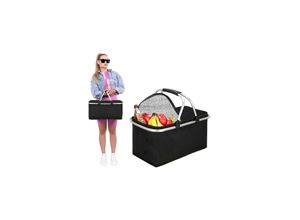 5907719435619 - Springos - Kühltasche 30 l Thermotasche Alufolie Picknickkorb 28 x 47 x 23 cm Einkaufskorb Isolierte Einkaufstasche Getränketasche Falttasche