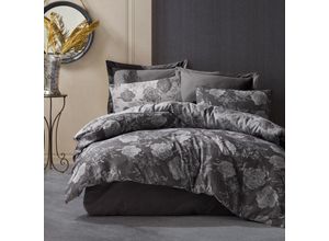 5907761096981 - Baumwollbettwäsche FLORY DARK GREY 160x200 COTTONLOVE JACQUARD