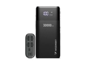 5907769300349 - Powerbank 30000mAh Li-Po 4 x usb mit LCD-Display 2 a Ladegerät Schwarz - Wozinsky