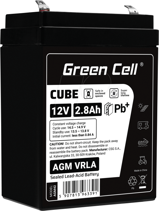 5907813963391 - GC AGM42 28AH - Blei-Vlies-Akku AGM 12V 28 Ah