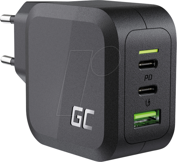 5907813969102 - Green Cell - gc PowerGaN 65W Netzwerkladegerät (2x usb-c Power Delivery 1x usb-a kompatibel mit Quick Charge 30)