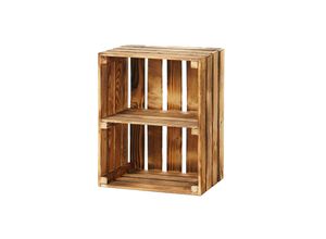 5908231200983 - GrandBox Holz-Kiste 50x40x30cm mit Mittelbrettgeflammt Wein-Kiste Vintage