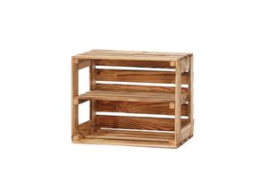 5908231201423 - GrandBox Holz-Kiste 50x40x30 cm cm mit Mittelbrettgeflammt Wein-Kiste Vintage