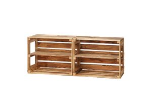 5908231201447 - GrandBox Holz-Kiste 50x40x30 cm cm mit Mittelbrettgeflammt Wein-Kiste Vintage