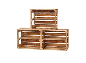 5908231201454 - GrandBox Holz-Kiste 50x40x30 cm cm mit Mittelbrettgeflammt Wein-Kiste Vintage