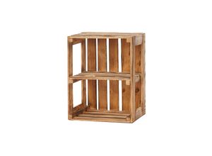 5908231201478 - GrandBox Holz-Kiste geflammt 50x40x30 cm mit Mittelbrett Wein-Kiste Vintage