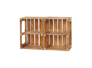 5908231201485 - GrandBox Holz-Kiste geflammt 50x40x30 cm mit Mittelbrett Wein-Kiste Vintage