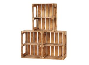 5908231201492 - GrandBox Holz-Kiste geflammt 50x40x30 cm mit Mittelbrett Wein-Kiste Vintage