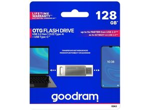 5908267960271 - Pendrive 128 GB zwei USB 32 + USB-C OTG ODA3-Anschlüsse Silber