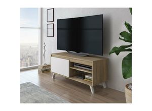 5908291893460 - TV-Schrank darsi Lowboard tv Kommode Fernsehschrank klassisch 100 cm Weiß Sonoma - Furnix