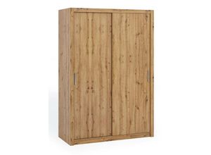 5908291898571 - Schiebetürenschrank Berti 2-türiger Kleiderschrank B150 x H215 x T62 cm Eiche Artisan - Furnix