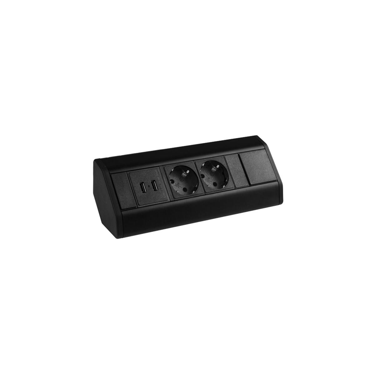 5908293405685 - CORNER BOX 2 USB Ecksteckdose Möbelsteckdose Farbe Schwarz Steckdose Schuko