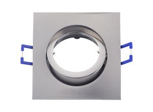 5949097723261 - - Einbaustrahler GU10 Einbaurahmen Schwenkbar Ø68mm Bohrloch Aluminium inkl GU10 Fassung für led Leuchtmittel Eckig Nickel