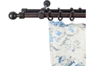 5949127114335 - Gardinenstange »Giro« 2 läufig-läufig Fixmass 28 mm Holz verschiedene Längen und Farben Komplettset