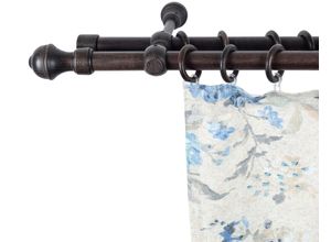 5949127115431 - Gardinenstange »Ares« 2 läufig-läufig Fixmass 28 mm Holz verschiedene Längen und Farben Komplettset