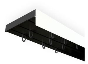 5949127155383 - Gardinenschiene Vorhangschiene SH (1) weiß mit Blende 5 cm Gardinenstangen Gr L 300 cm 3 läufig schwarz-weiß (schwarz weiß) Gardinenschienen 5949127155383 - Gardinenschiene Vorhangschiene SH (1) weiß mit Blende 5 cm Gardinenstangen Gr L 300 cm 3 läufig schwarz-weiß (schwarz weiß) Gardinenschienen