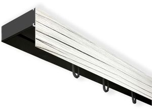 5949127158872 - Gardinenschiene Vorhangschiene SH (1) mit Blende 5 cm Gr 4 schwarz (schwarz eschefarben) L200cm T47cm Kunststoff Gardinenstangen