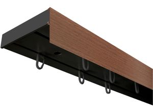 5949127166228 - Gardinenschiene Vorhangschiene SH (1) weiß mit Blende 5 cm Gardinenstangen Gr L 540 cm 2 läufig schwarz (schwarz walnussfarben) Gardinenschienen