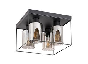 5996595710347 - 71034 Deckenleuchte CHADWICK Metall schwarz Glas getönt E27 4 X max25W L30cm H20cm dimmbar