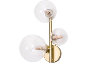 5996595712990 - 71299 Wandleuchte aslov G9 3x max 28W Metall gold Glas transparent L18cm B26cm H34cm dimmbar - Rabalux