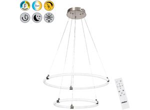 5996595720094 - 72009 LED Hängeleuchte IRELIA Metall Chrom satiniert Acryl weiß 55W 3000K4000K6000K H120cm Ø60cm dimmbar mit Fernbedienung